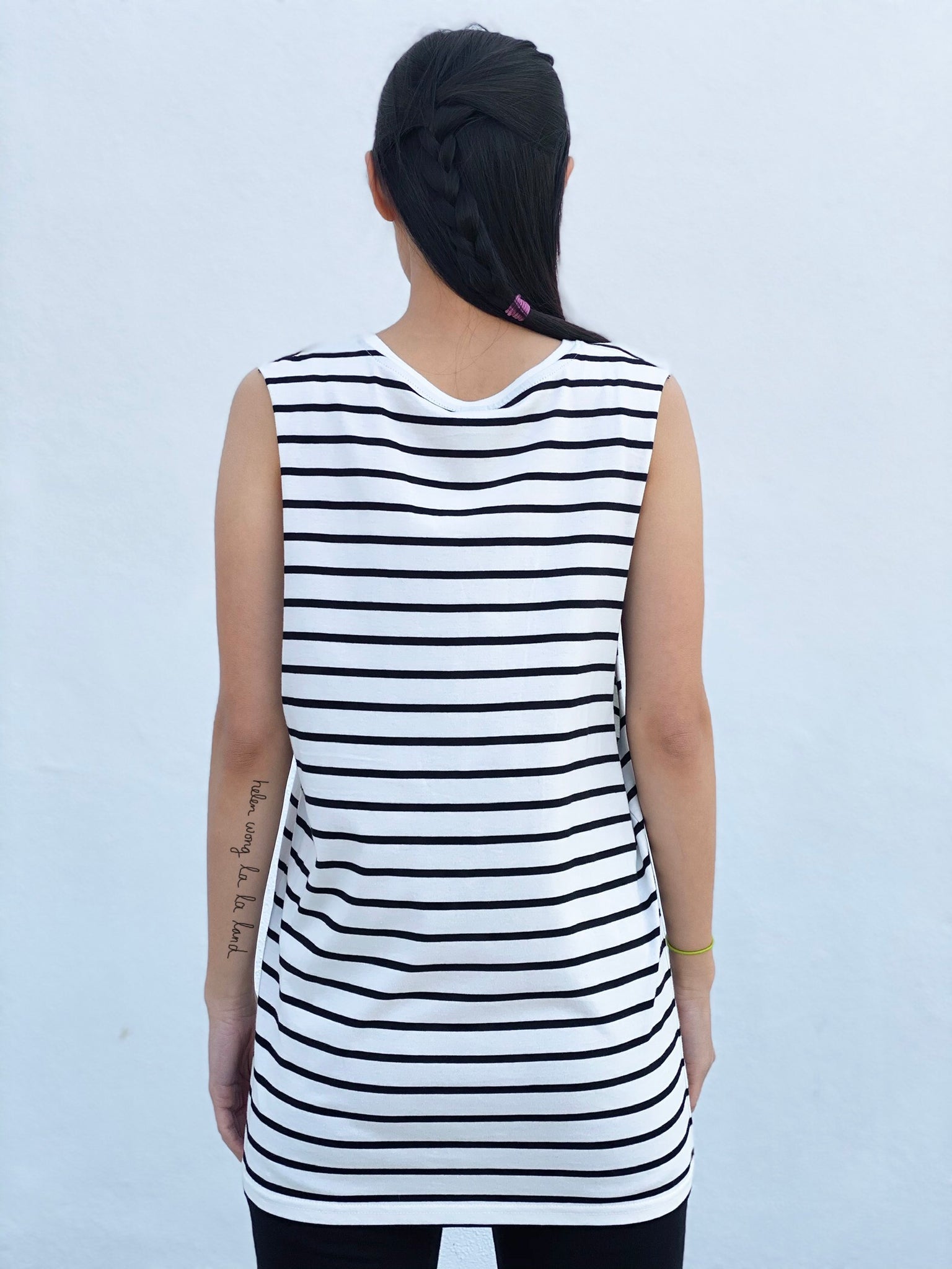 (S/S 2020) Empty All The Cages sleeveless tee in CREAM/BLACK STRIPE