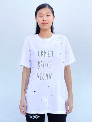 (S/S 2020) Crazy Broke Vegan distressed tee