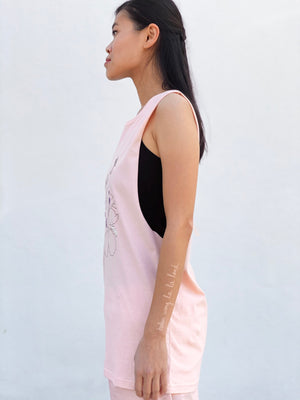 (S/S 2020) ✌🏼Vegan Hawaii sleeveless tee in PALE CORAL PINK