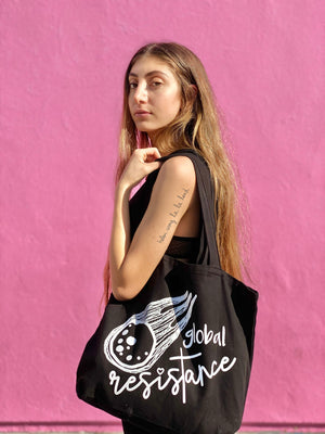 (S/S 2020) Global Resistance shoulder tote in BLACK