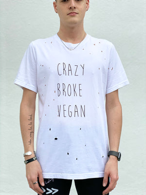(S/S 2020) Crazy Broke Vegan distressed tee m
