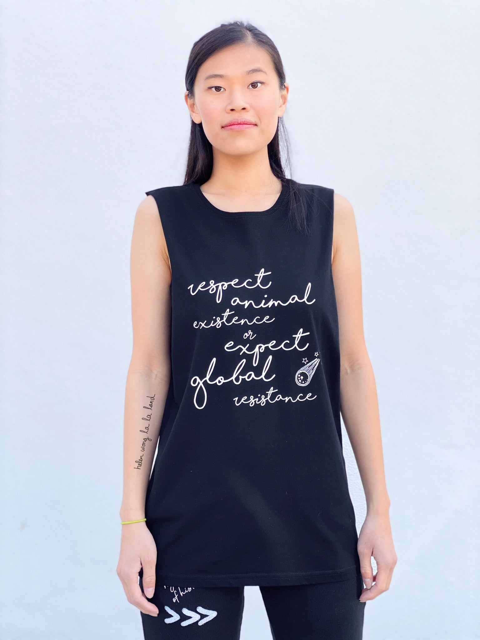 (S/S 2020) Respect Animal Existence sleeveless tee in BLACK ORGANIC m