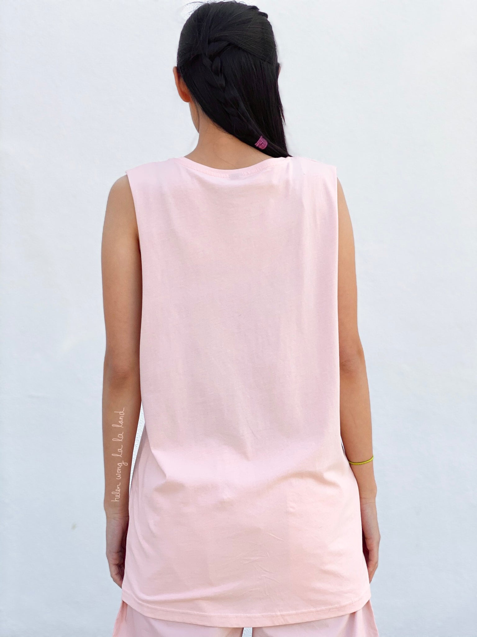 (S/S 2020) ✌🏼Vegan Hawaii sleeveless tee in PALE CORAL PINK