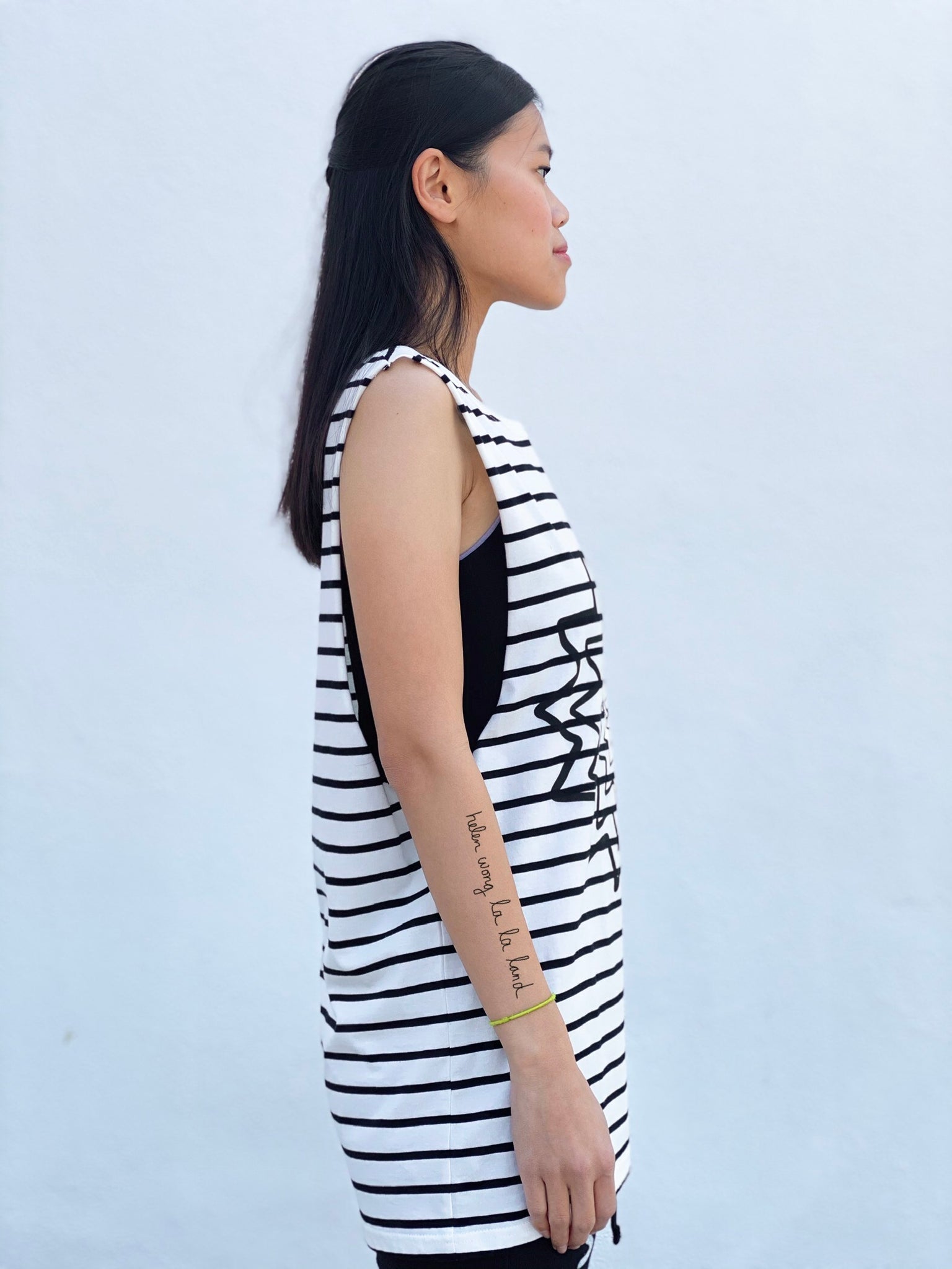 (S/S 2020) Empty All The Cages sleeveless tee in CREAM/BLACK STRIPE