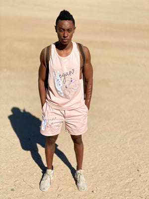 (S/S 2020) ✌🏼Vegan Hawaii sleeveless tee in PALE CORAL PINK