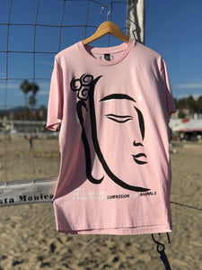 Buddha Compassion tee in PIGGY PINK